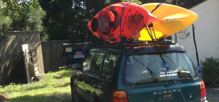 2 Kayaks on Roof Without Rack